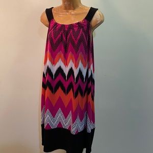 En Focus Size 14W Chevron design, Midi Sleevesless Dress